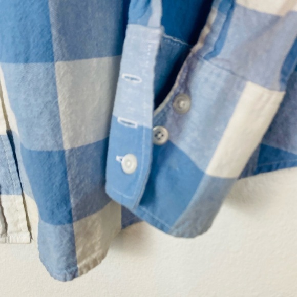 NORMA KAMALI Womans Blue White Checkered Button Down Shirt Lightweight XL - Picture 6 of 11